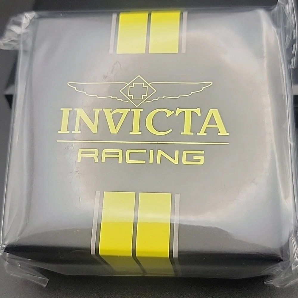 Invicta Racing Cuff Bracelet White Braided Leather Band IG0353 F1 Race Car